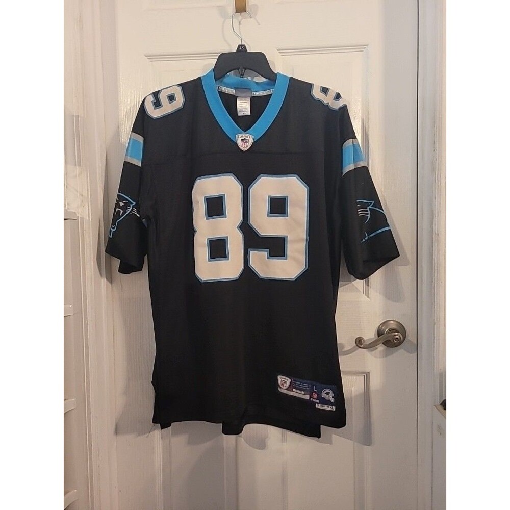 Steve Smith Carolina Panthers #89 black jersey, Reebok authentic stitched sz Lg